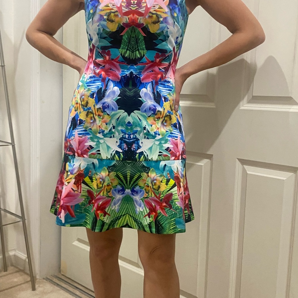 Karen Millen Vibrant Floral Mini Dress, size 8